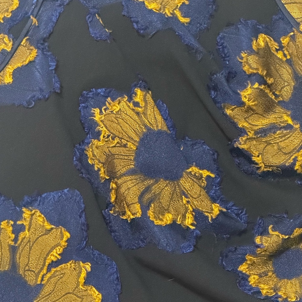 COTELAC x Raphaelle Cavalli Blue Gold Floral Embroidered Mini Skirt Designer 1 S - Picture 5 of 9